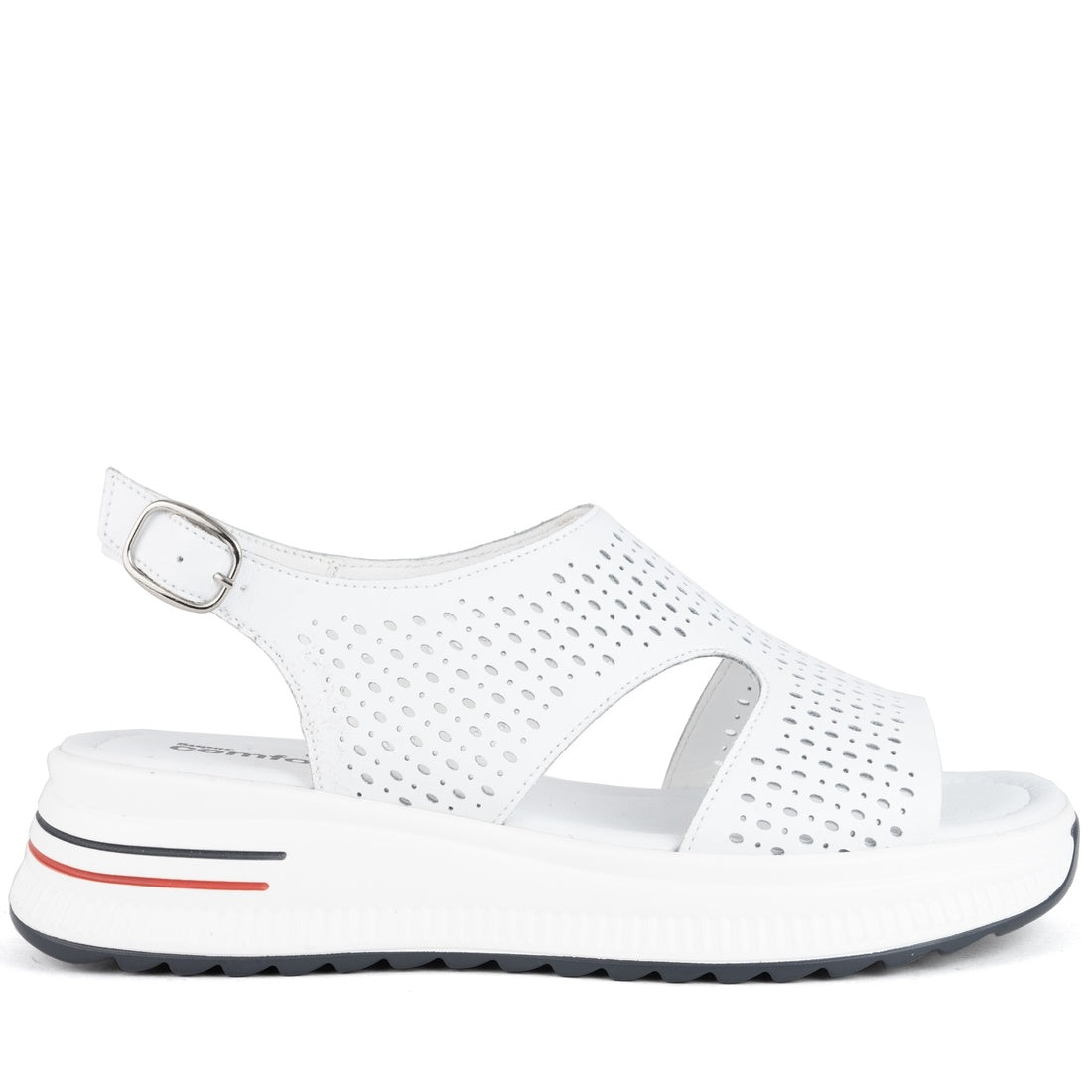 white casual open sandals