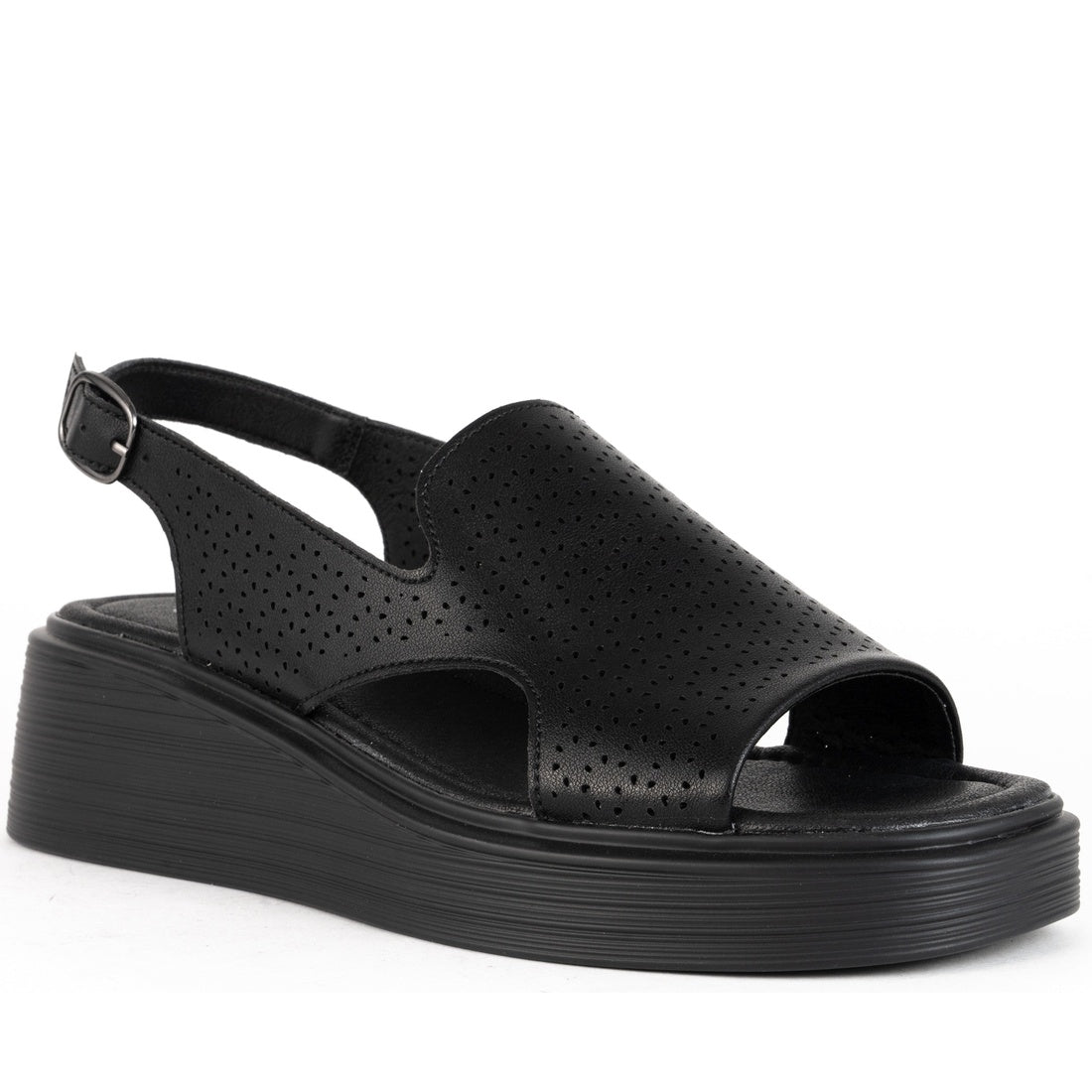 black casual open sandals