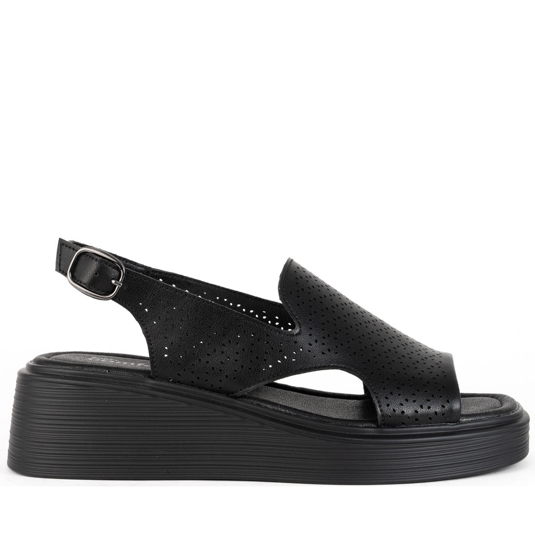 black casual open sandals