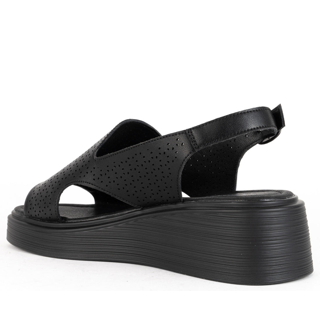 black casual open sandals