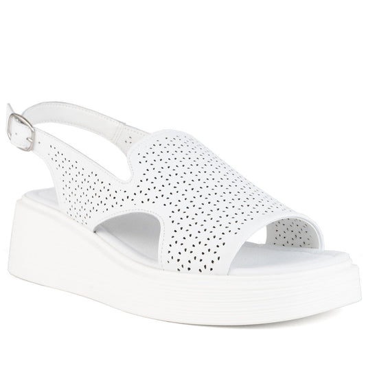 white casual open sandals