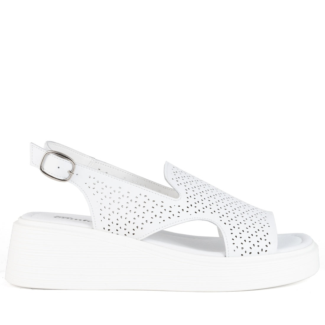 white casual open sandals