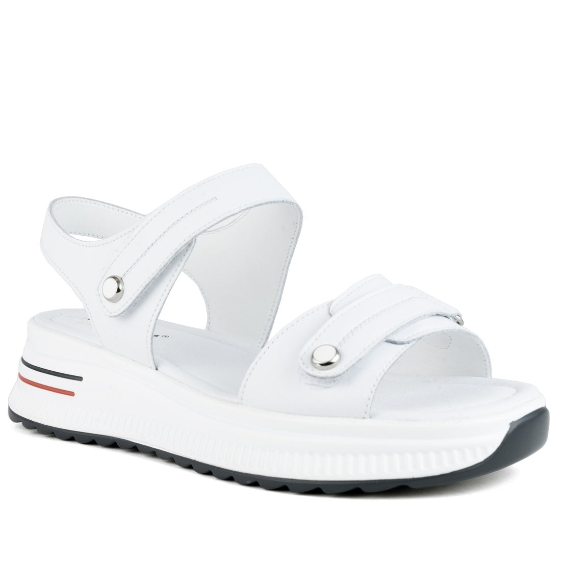 white casual open sandals