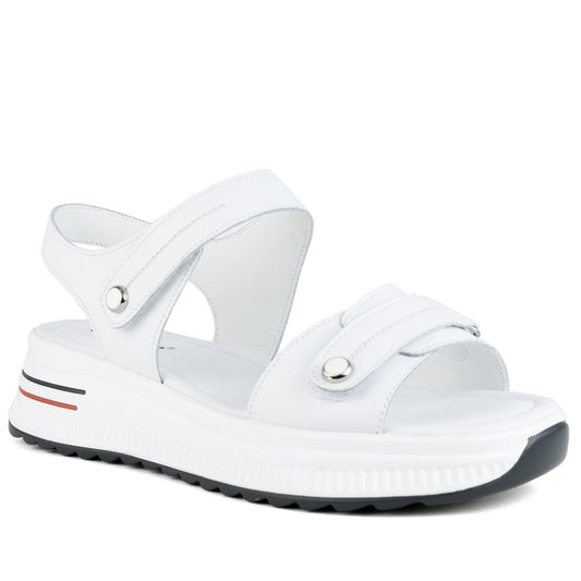 white casual open sandals