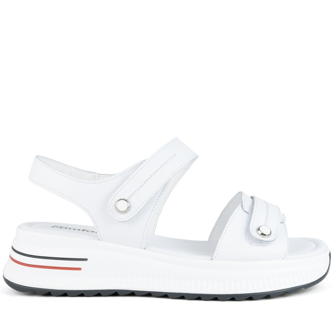 white casual open sandals