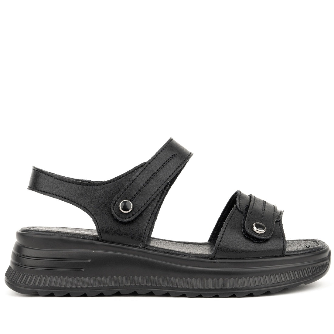 black casual open sandals
