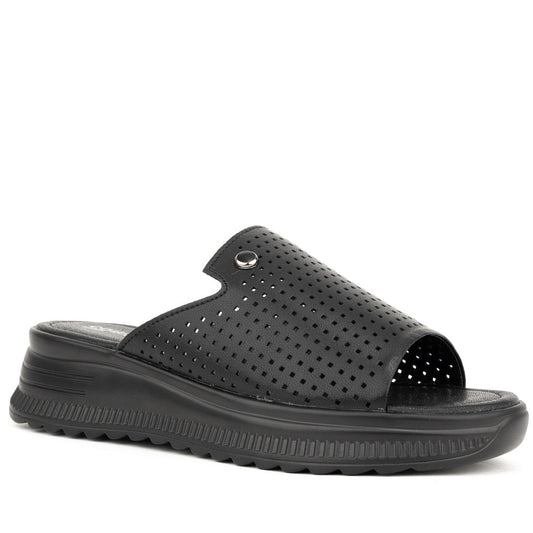 black casual open sandals