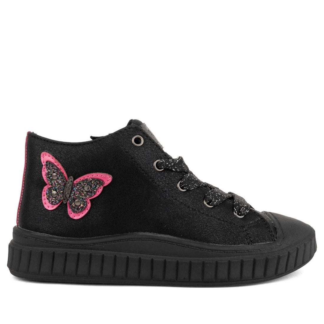 girls kids sneakers high black
