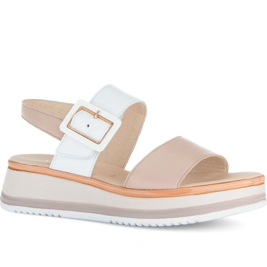 white casual open sandals