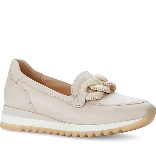 beige casual closed loafers