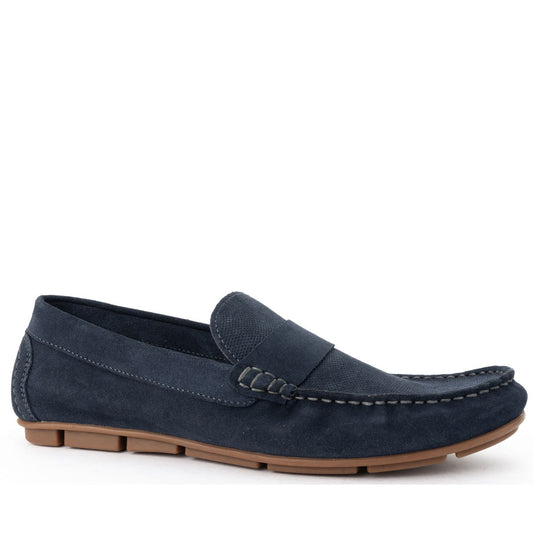 navy casual closed mocasins