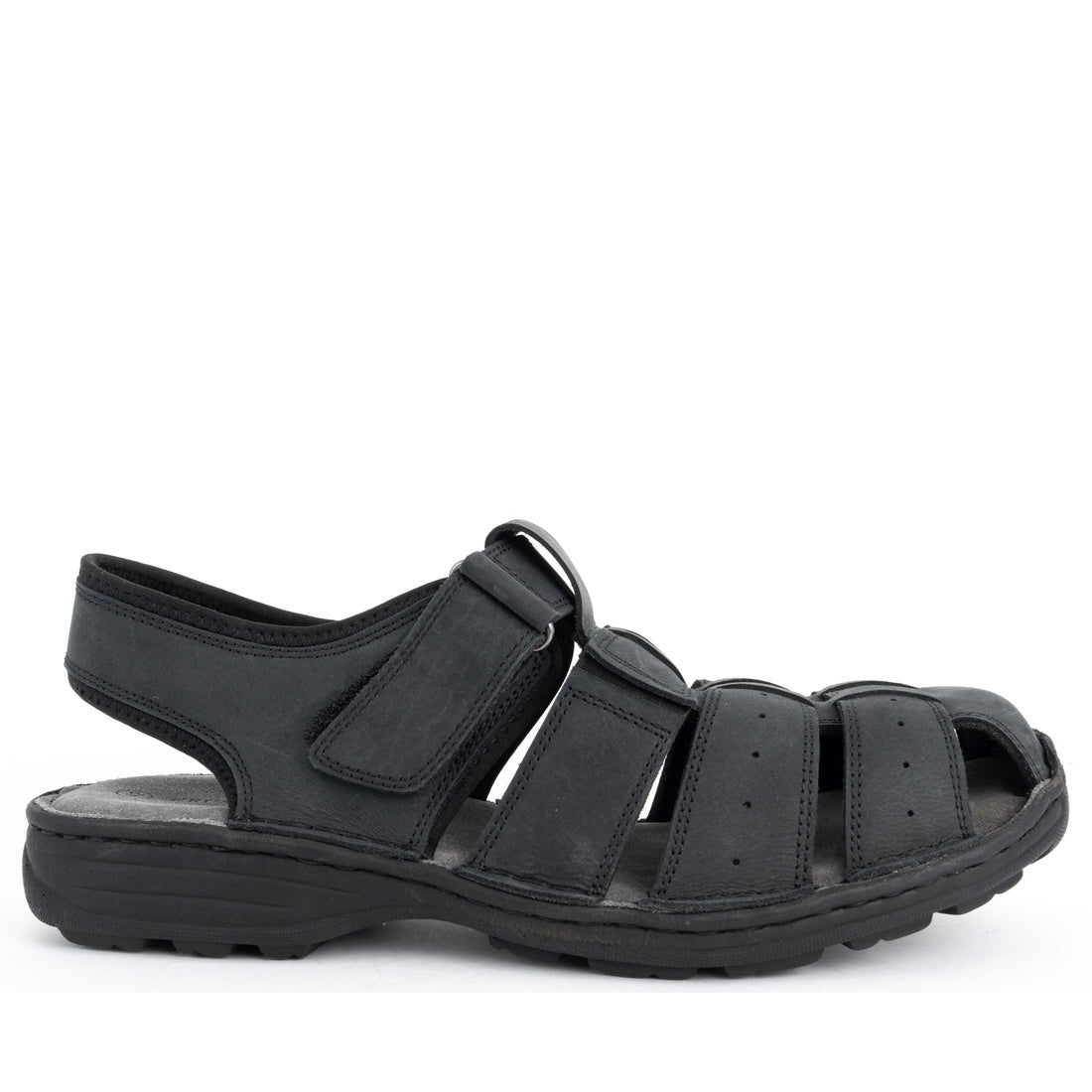 black casual part-open sandals
