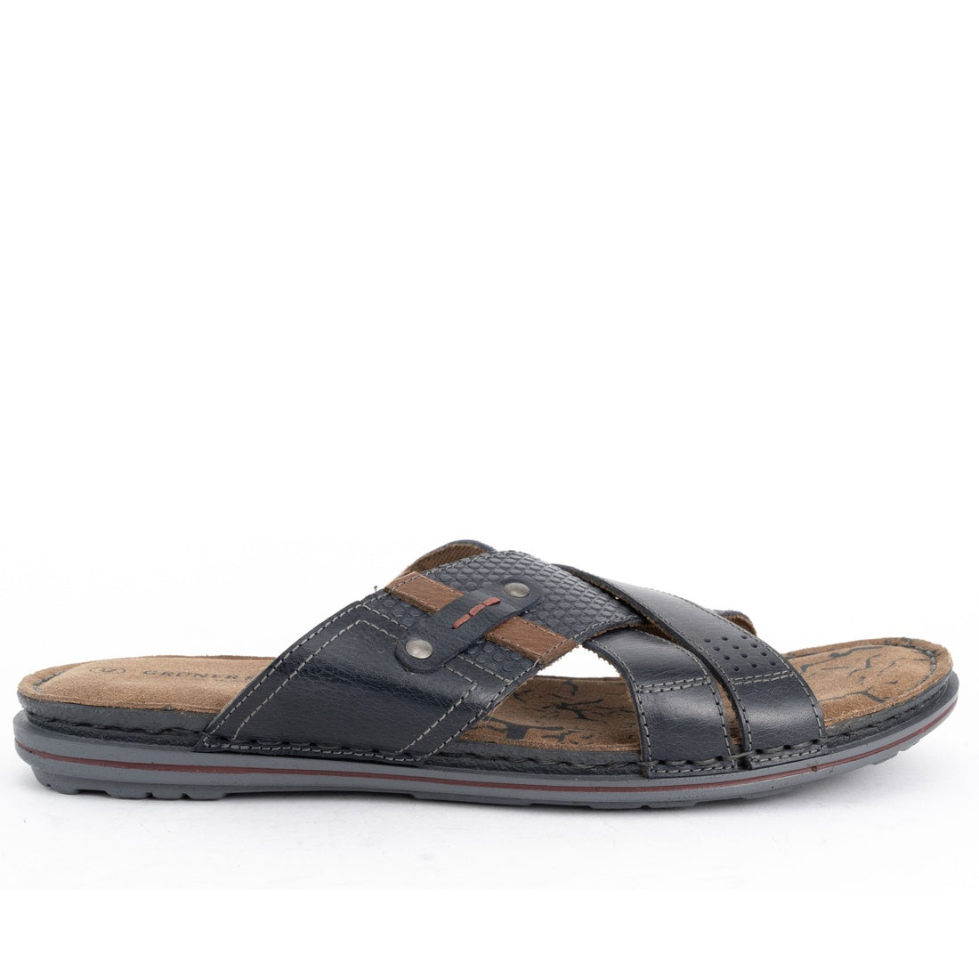 navy casual open slippers