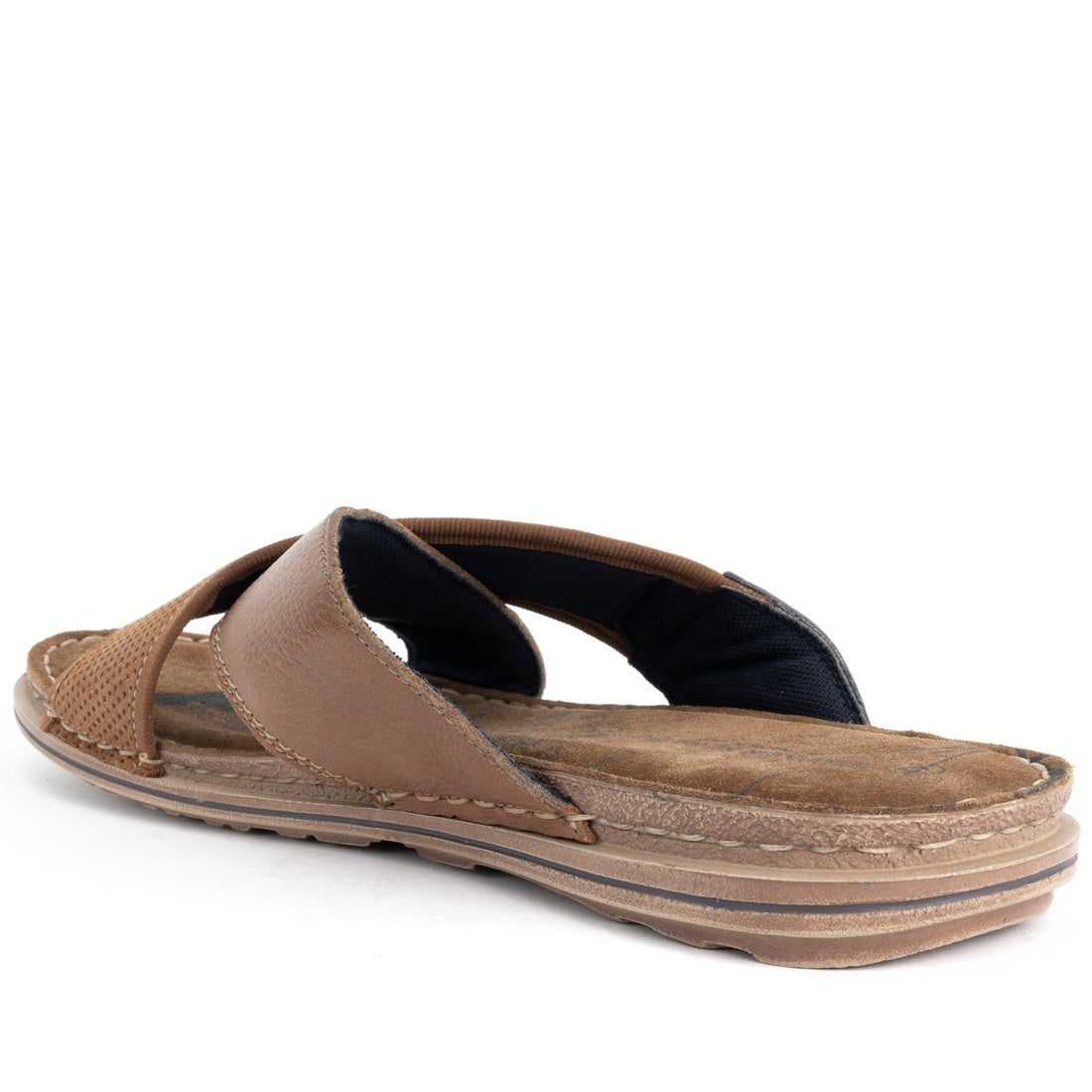 brown casual open slippers