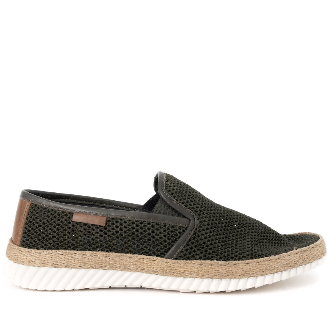 green casual closed mocasins