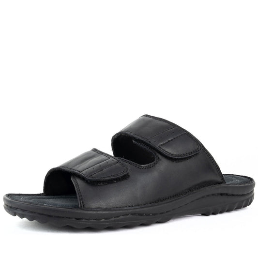 black casual open slippers