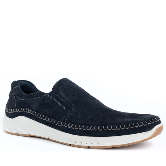 blue casual closed mocasins
