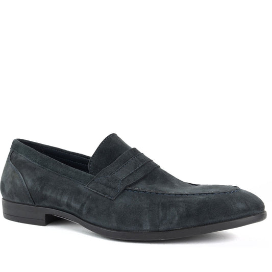 blue casual closed mocasins