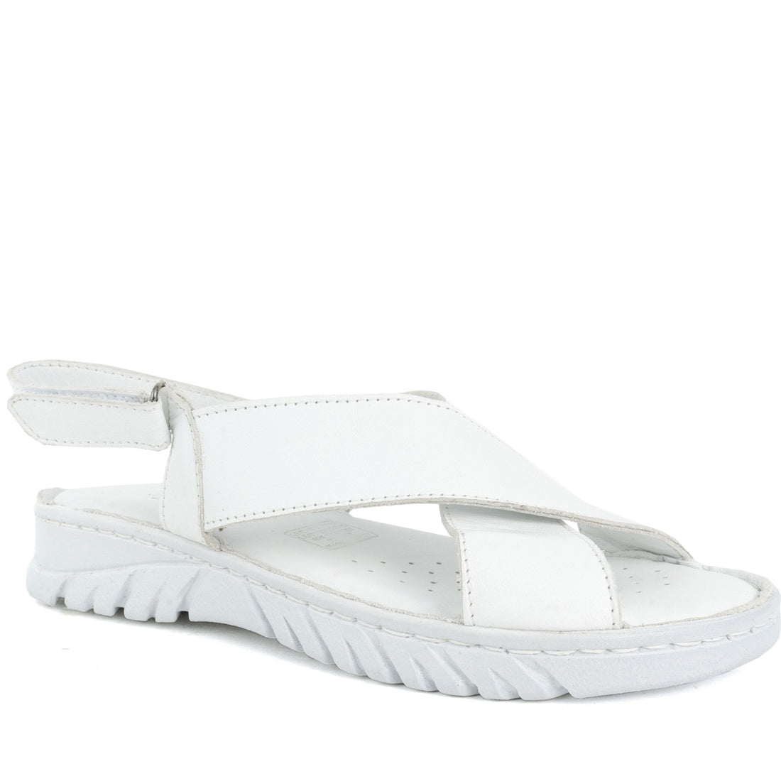 white casual sandals