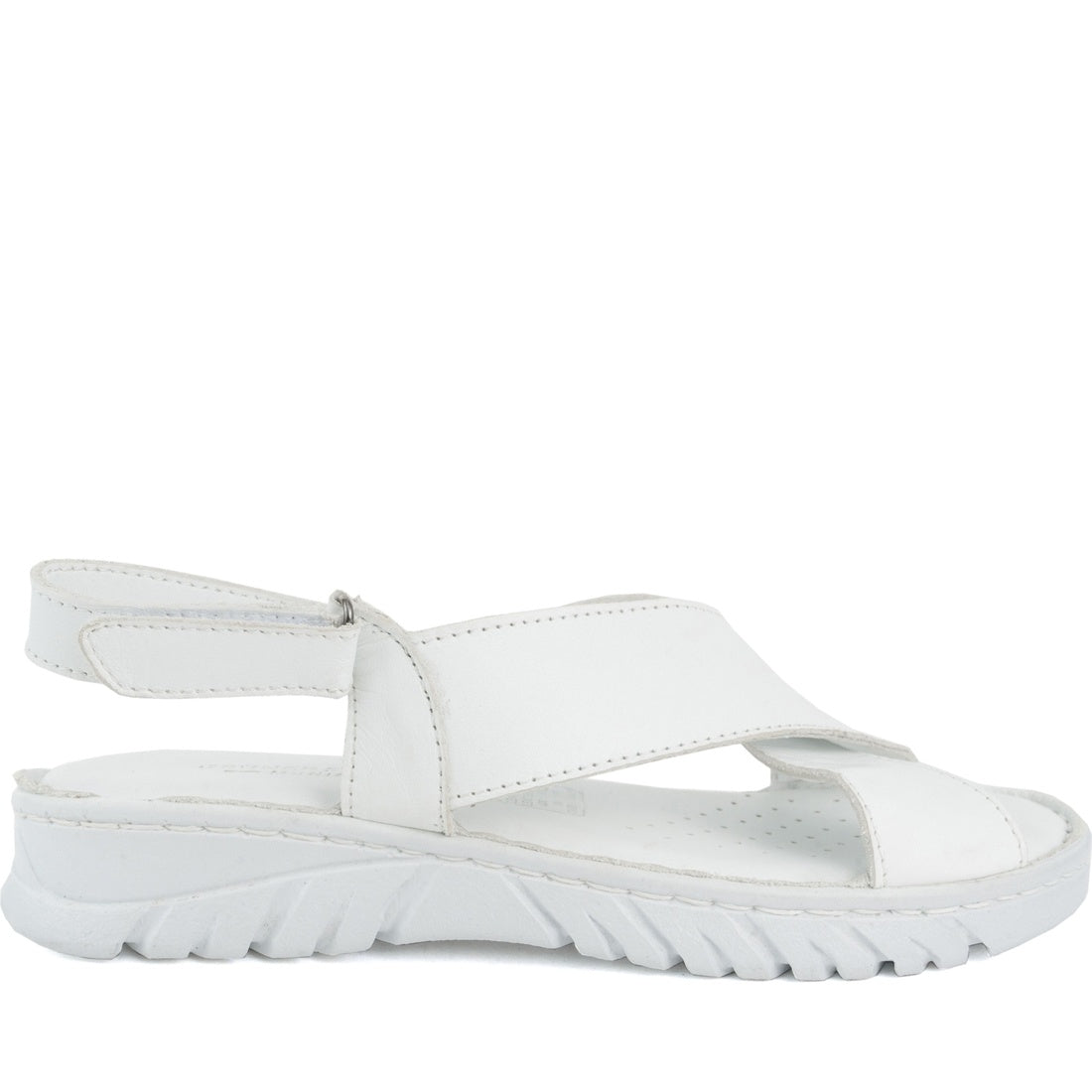 white casual sandals