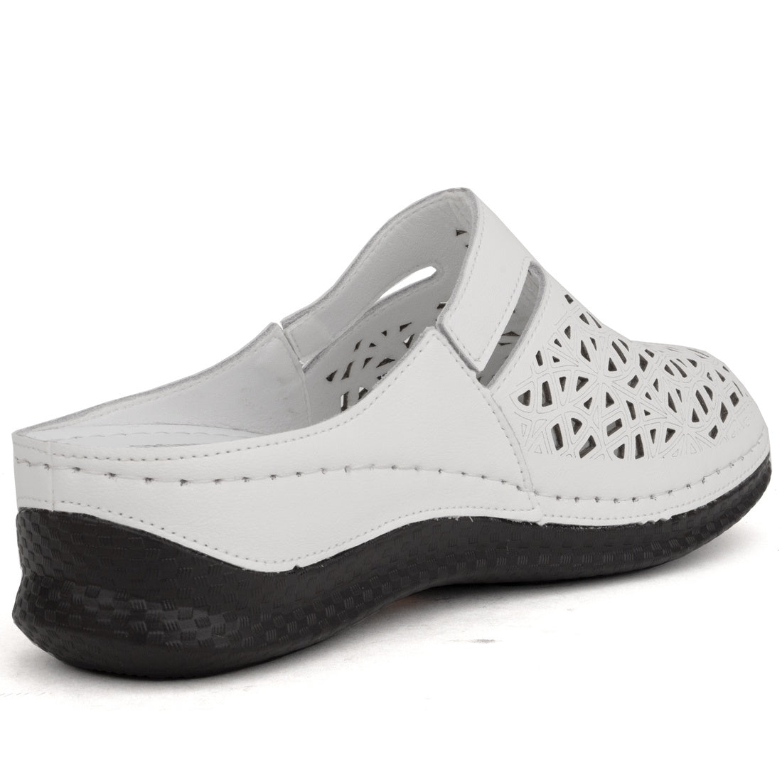 white casual part-open mules