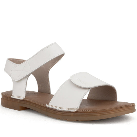 white casual open sandals