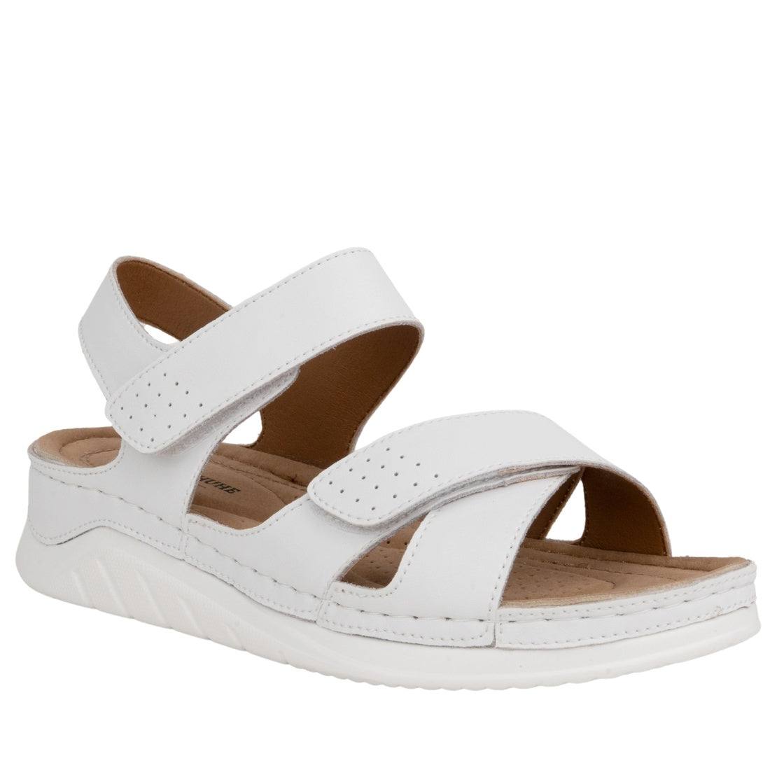 white casual open sandals