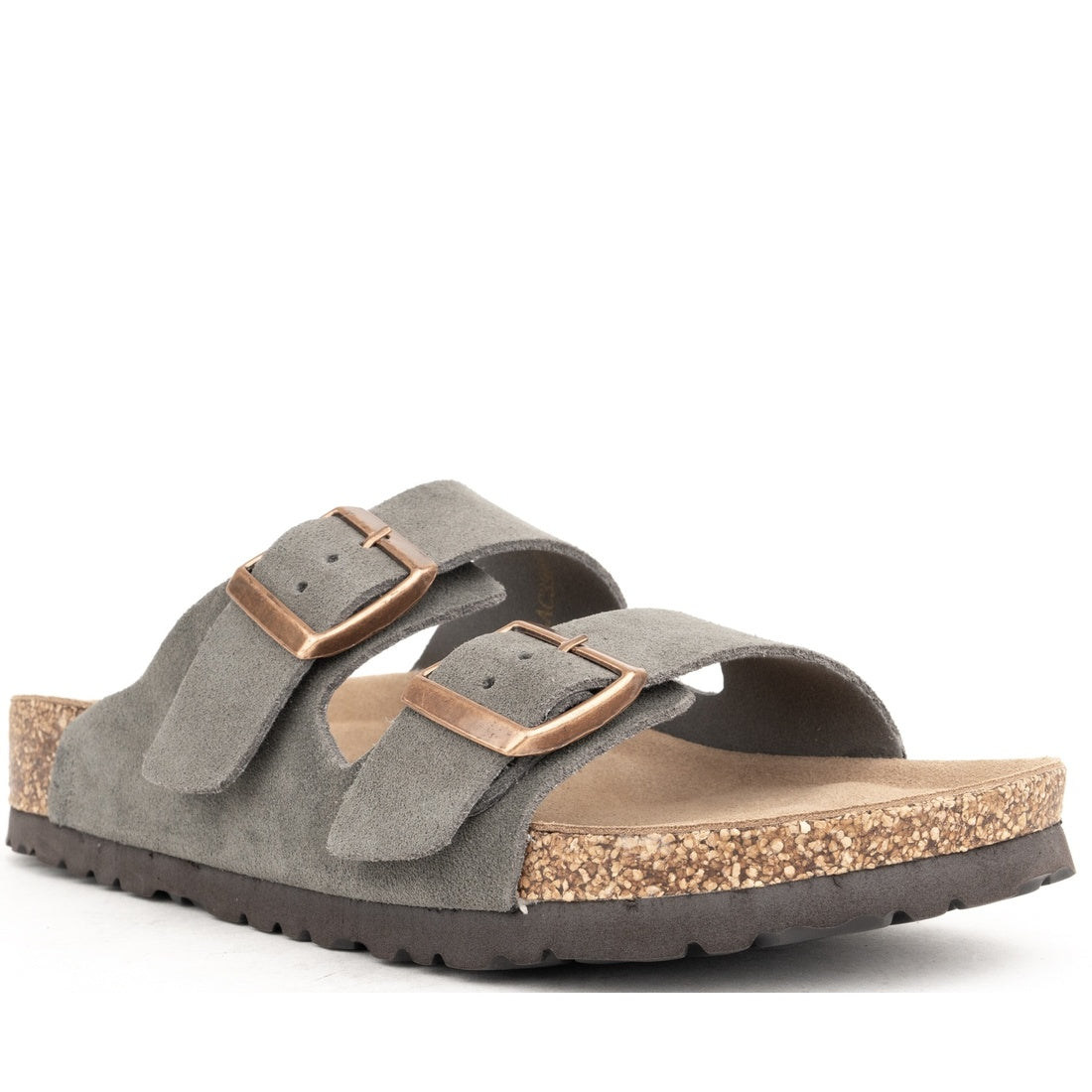 grey casual open slippers