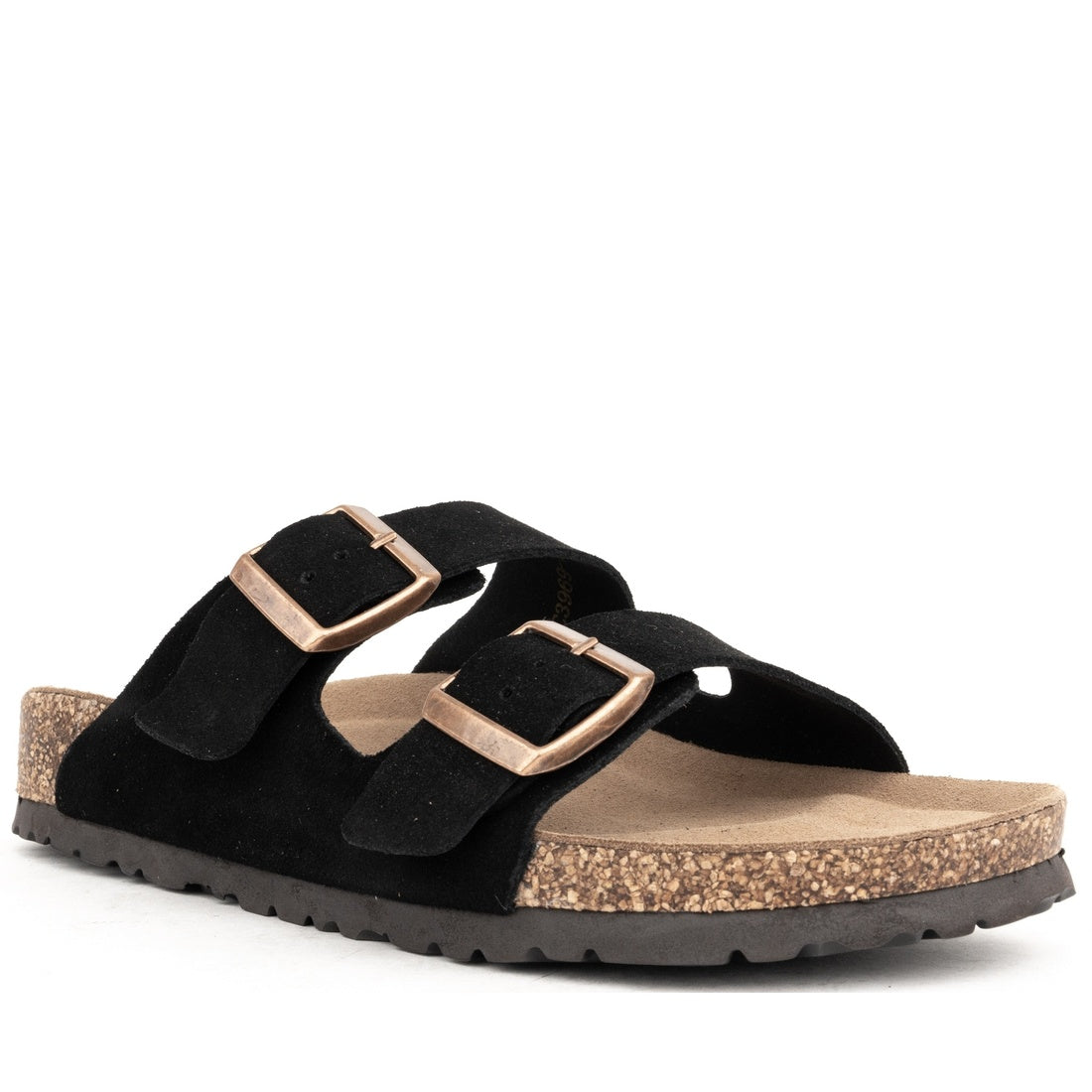 black casual open slippers