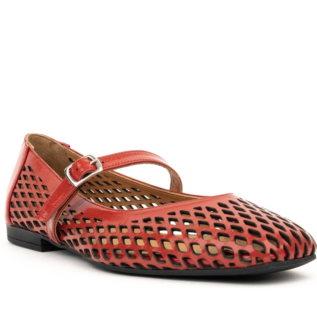 red casual closed ballerinas