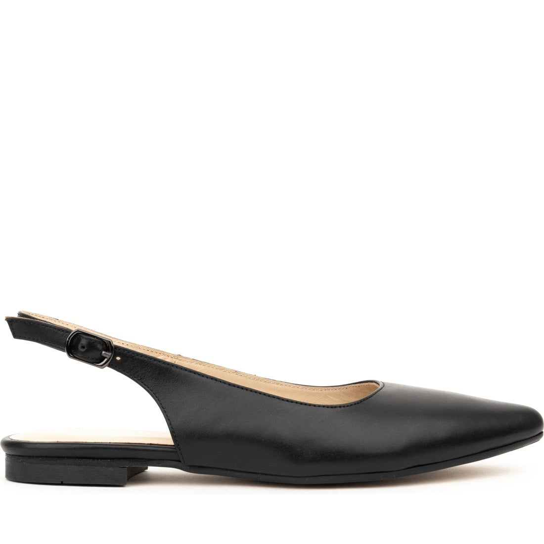 black casual part-open ballerinas