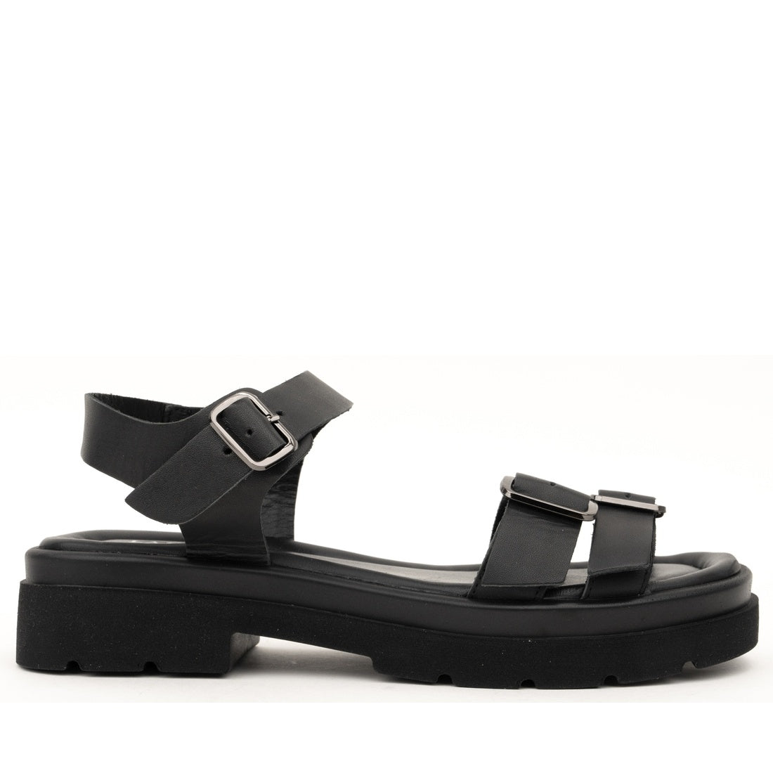 black casual open sandals
