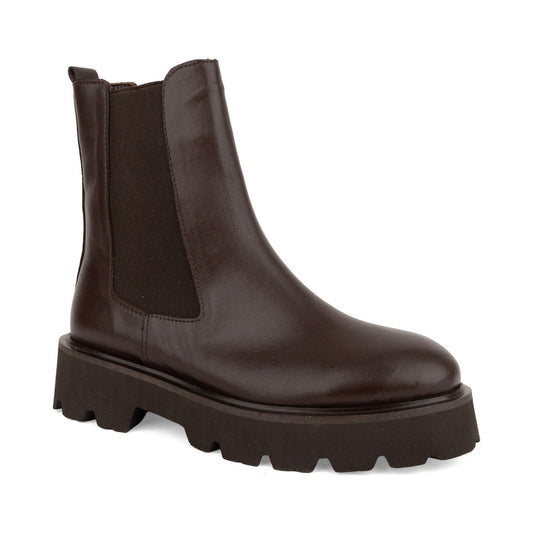 brown casual closed booties