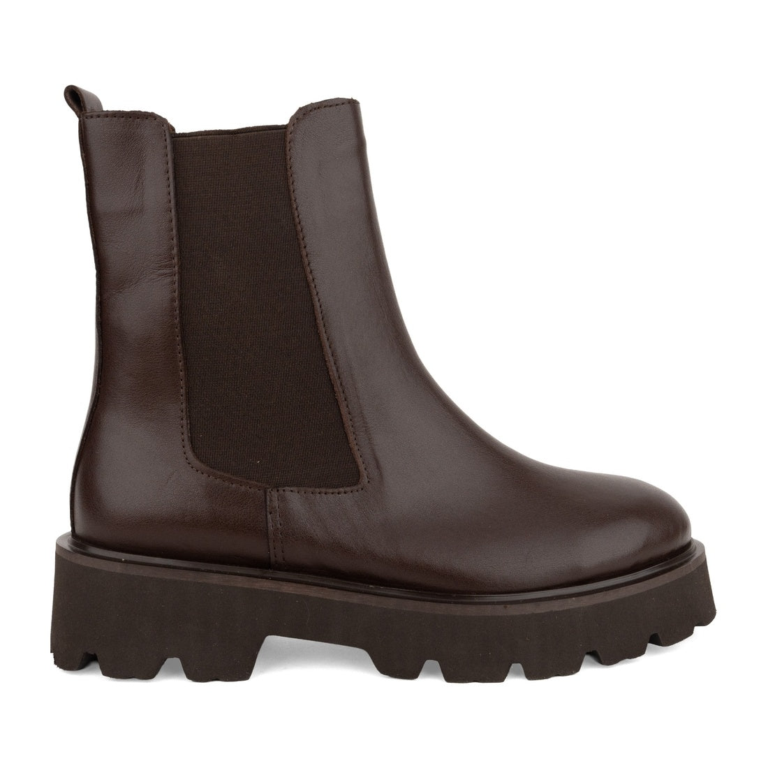 brown casual closed booties