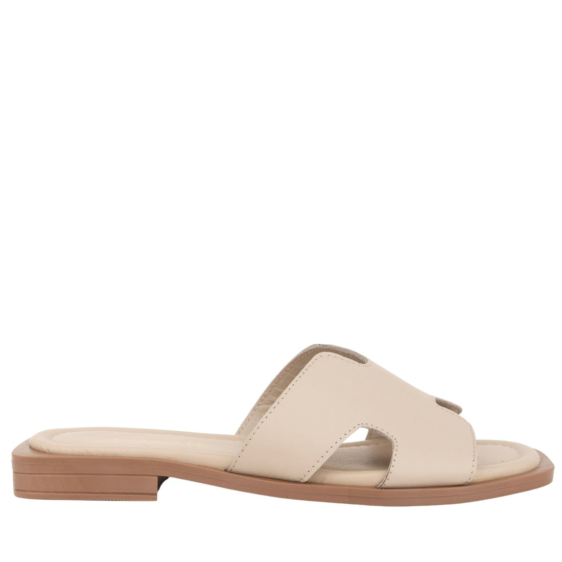 beige casual open slippers