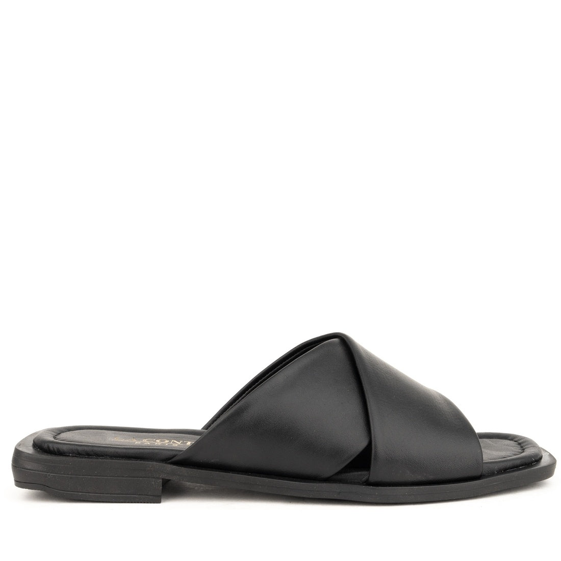 black casual open slippers