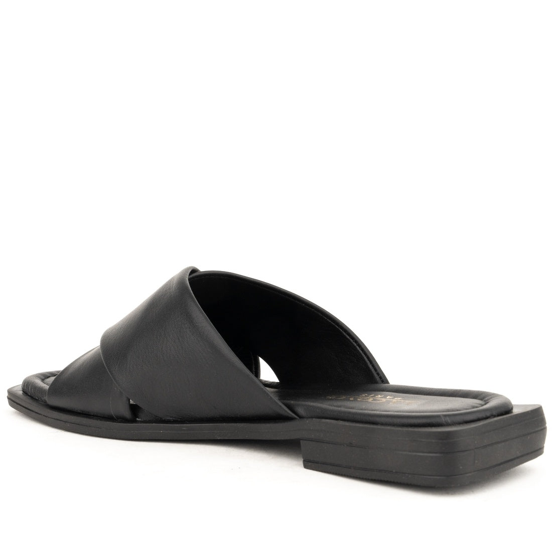 black casual open slippers