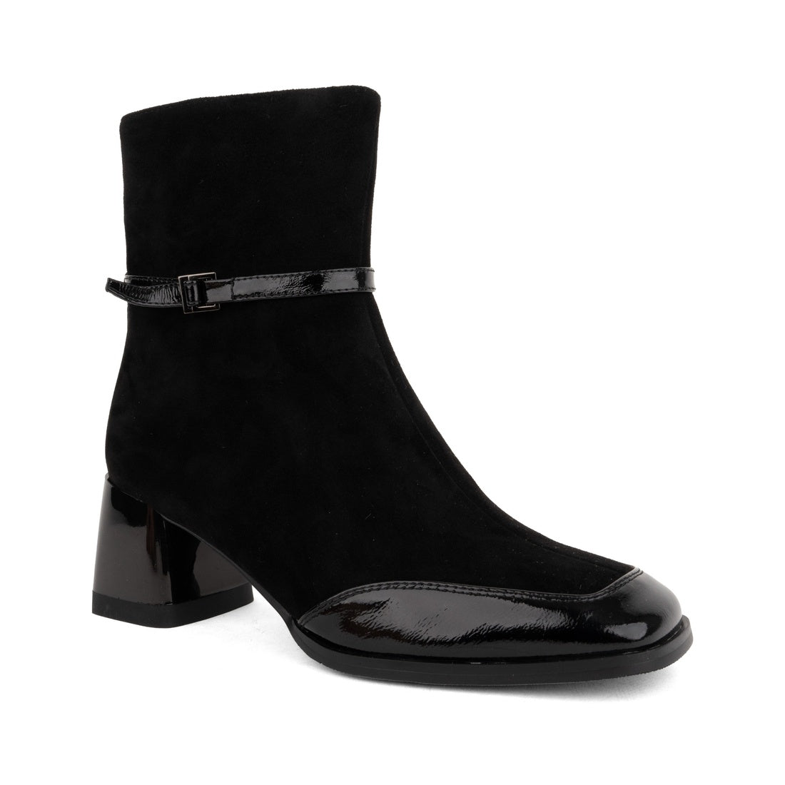 black casual closed booties