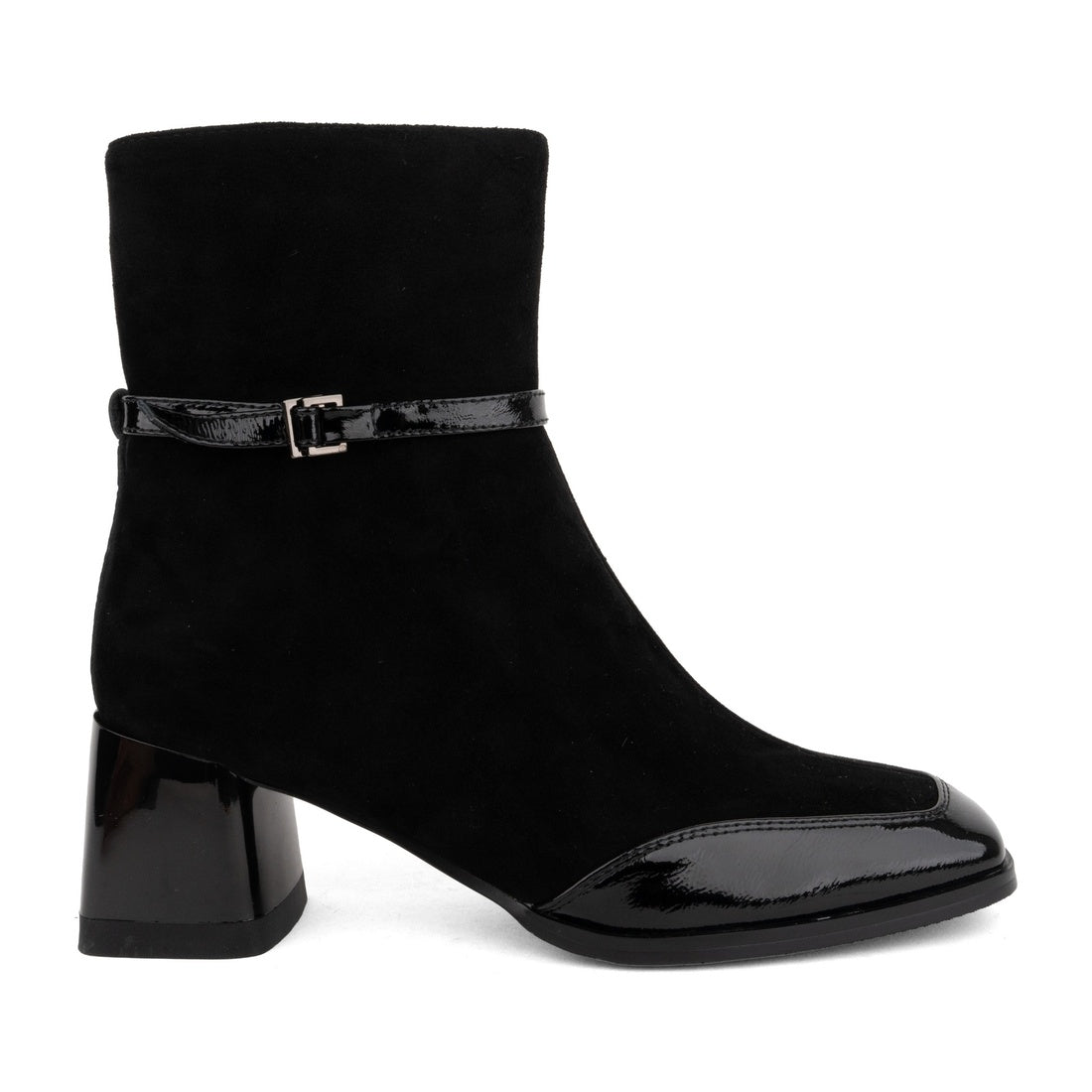 black casual closed booties