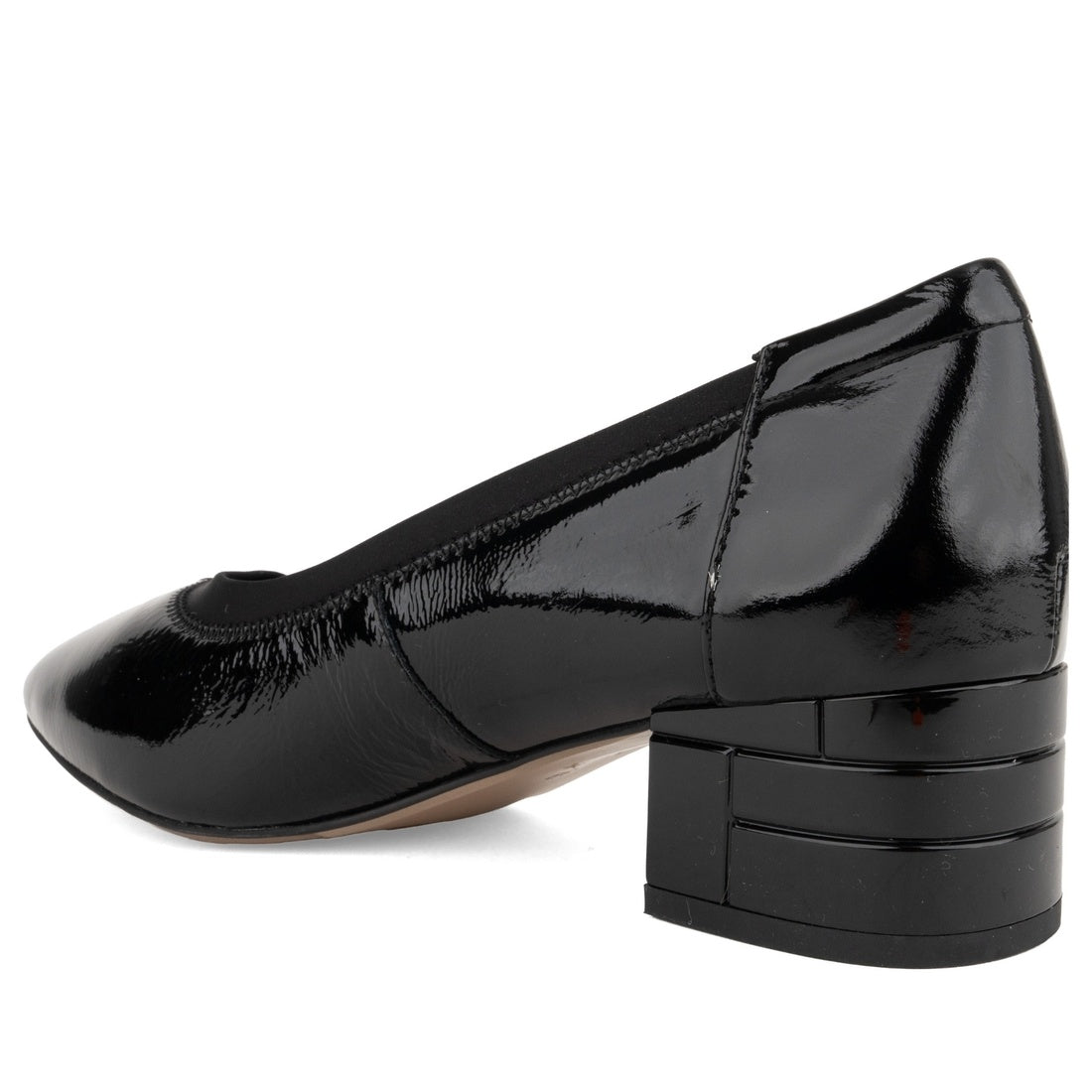 black casual closed pumps