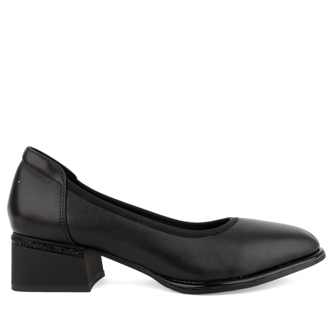 black casual closed pumps