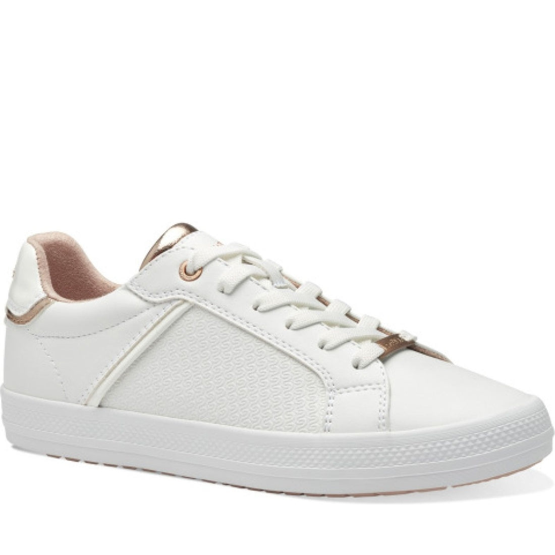 white casual closed women laceup