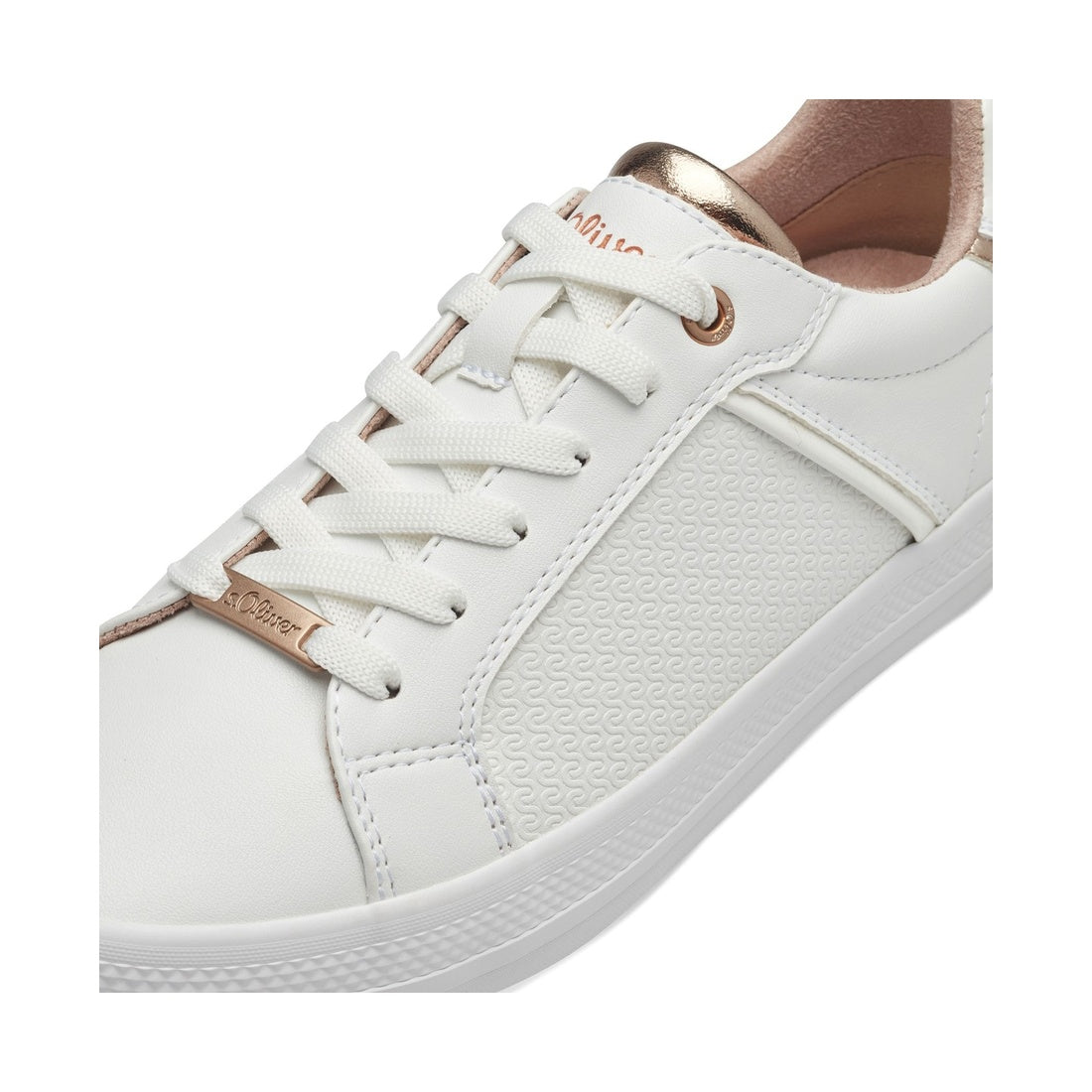 white casual closed women laceup