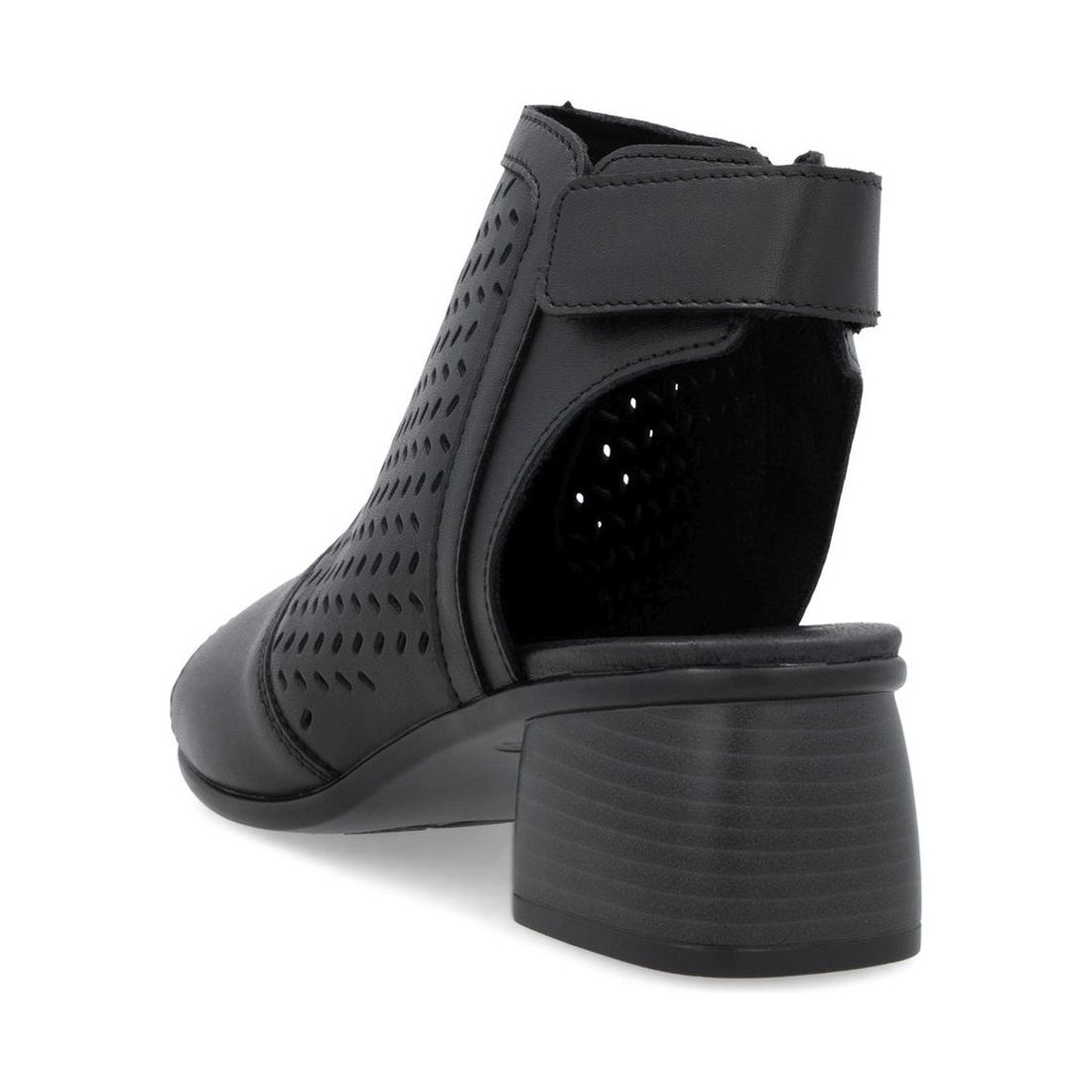 black part-open sandals