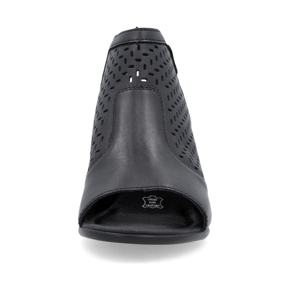 black part-open sandals