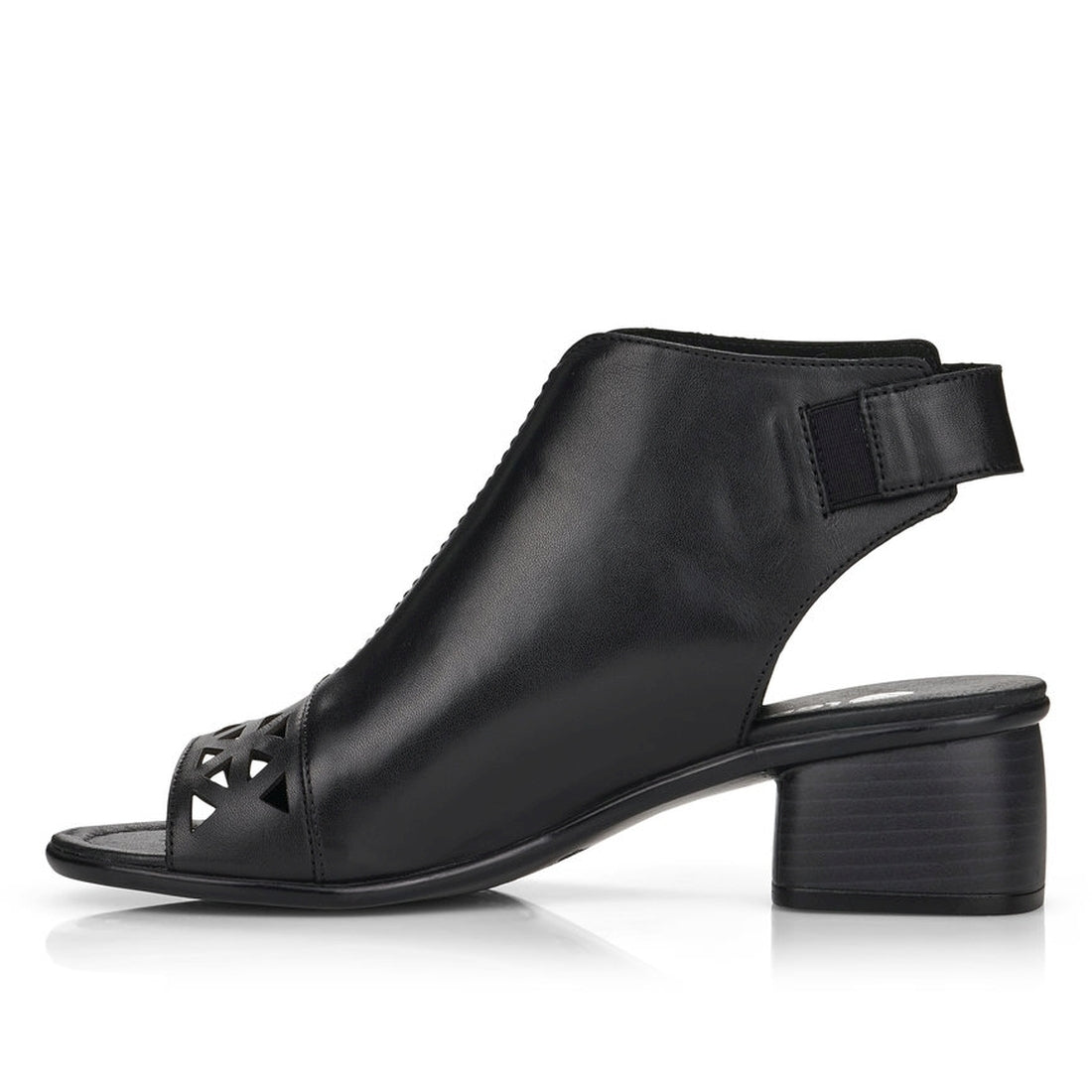 black casual part-open sandals