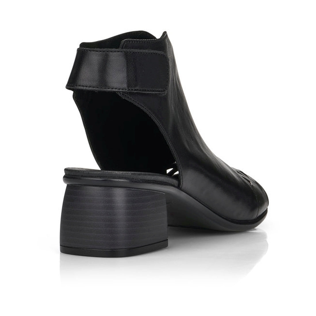 black casual part-open sandals