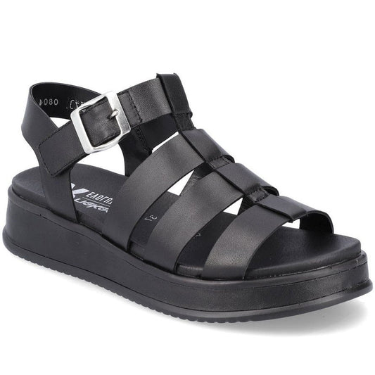black casual open sandals