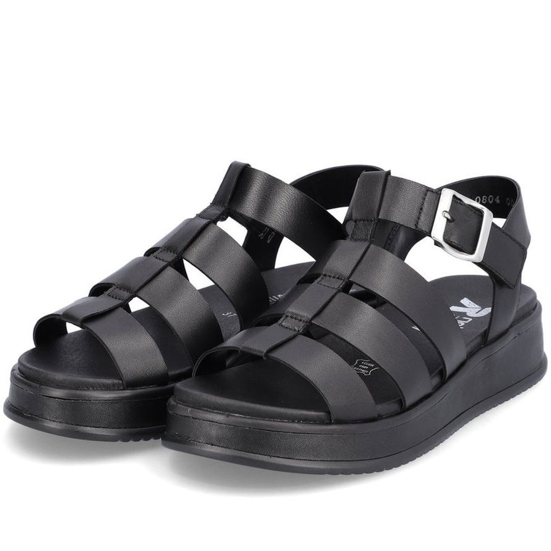 black casual open sandals