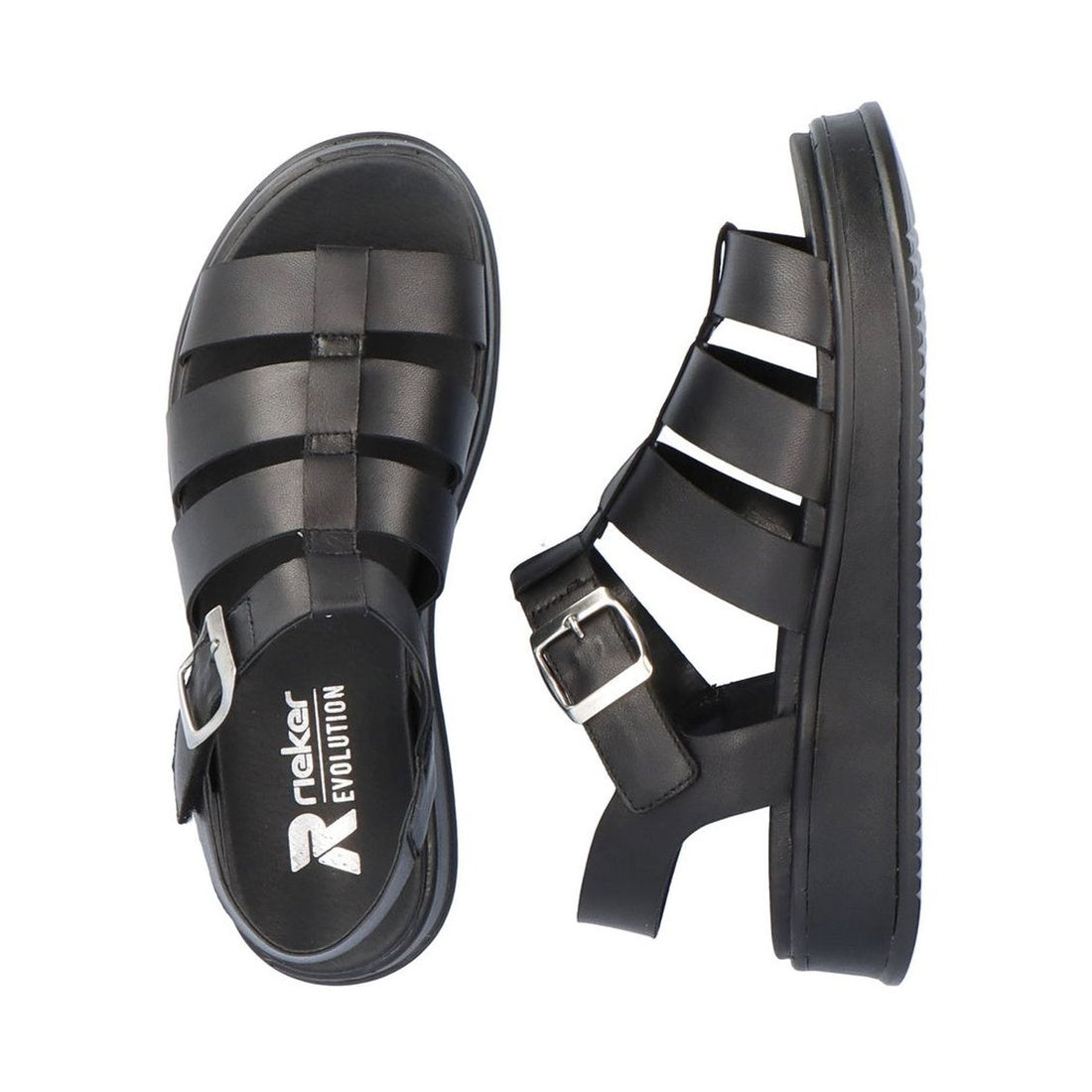 black casual open sandals